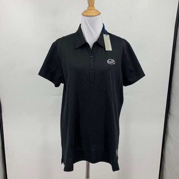 Travis Mathew Polo Shirt Womens XL Black Short Sleeve Wickenburg Golf *Logo - Picture 2 of 13